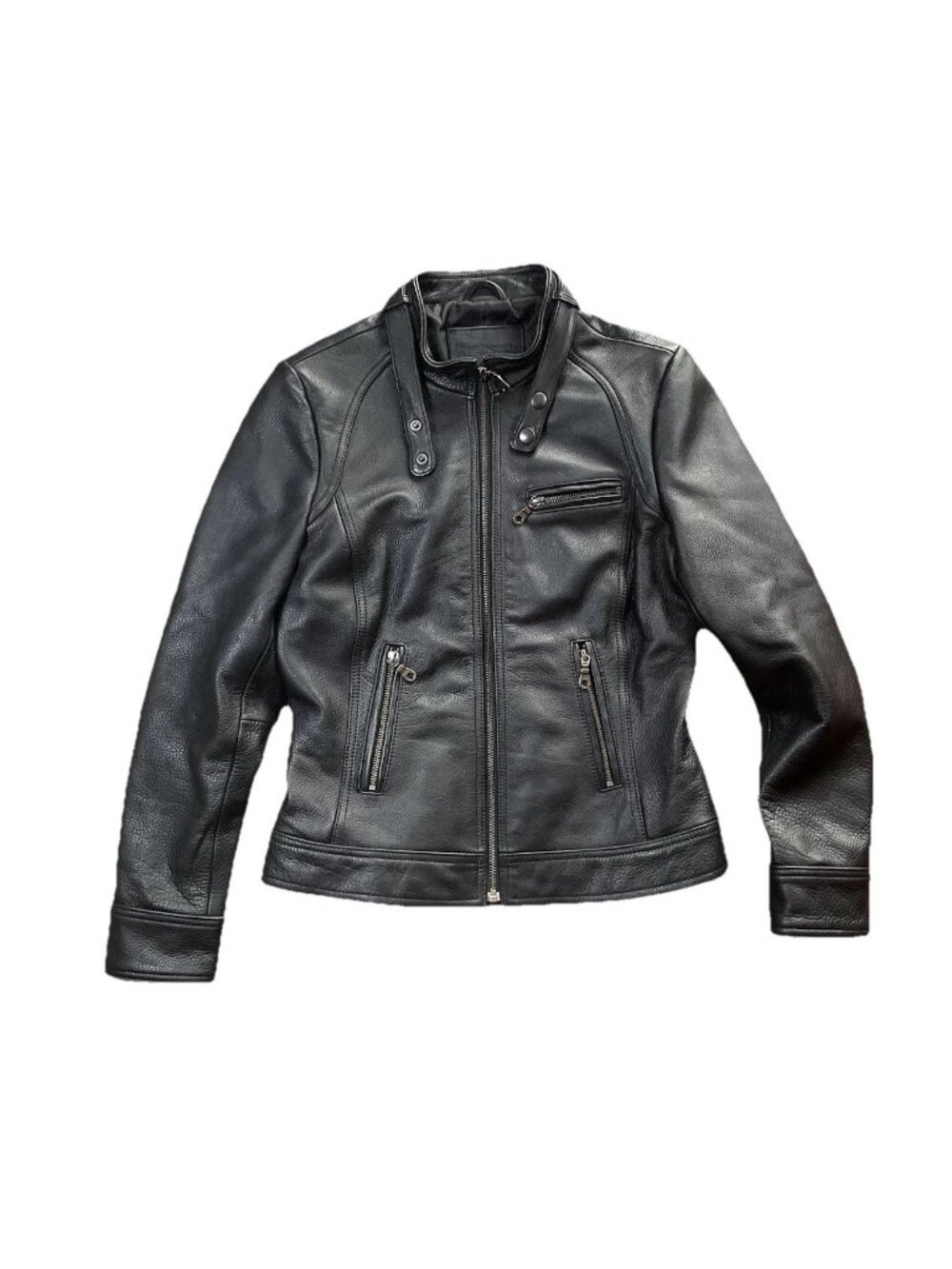 Cruzer Women’s Vintage Leather Motorcycle Black Jacket Petite Small Biker Goth